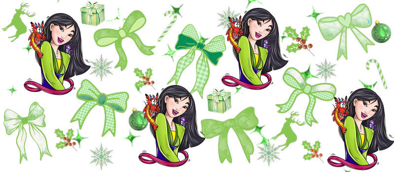 Forest girl illustration UV DTF Cup Wrap for 16oz Libbey Glass