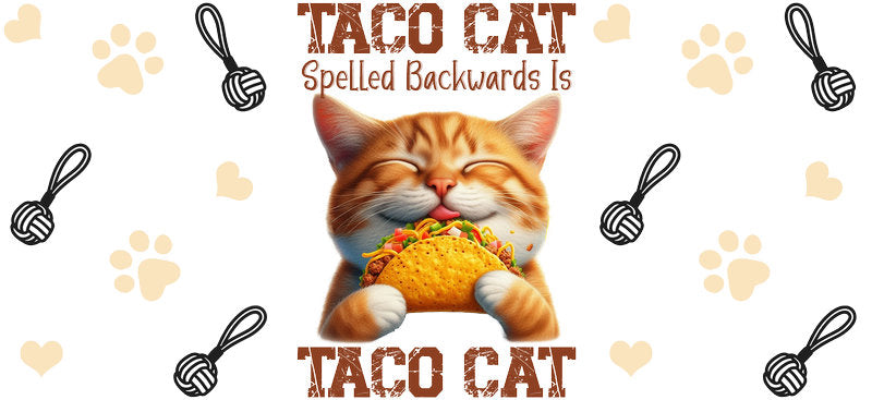 Taco Cat Funny Cup Wrap for 16oz Libbey Glass