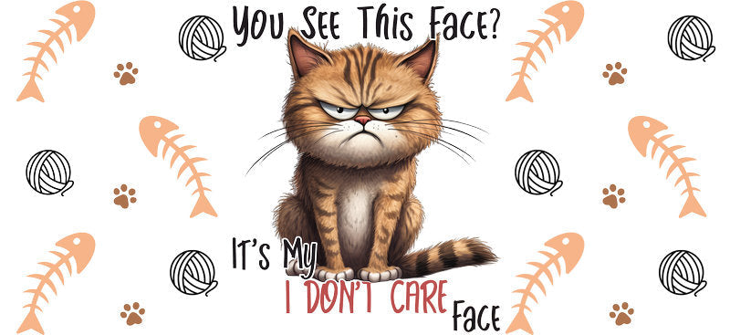 You See This Face Cat Quote Cup Wrap for 16oz Libbey Glass