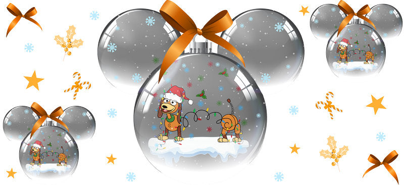 Mulan princess in Christmas outfit, holiday celebration cup wrap