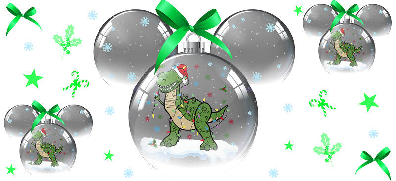 Reindeer in holiday outfit, festive 16oz Libbey cup wrap