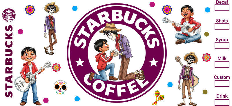 Coffee aesthetic style cup wrap design