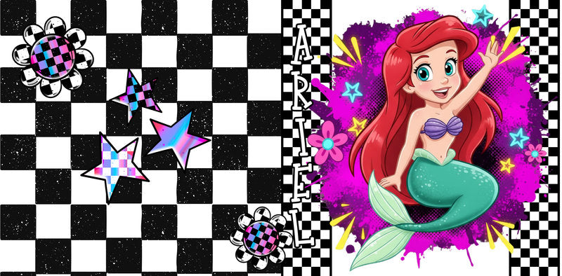 KA-9710 ocean character uv dtf cup wrap for 16oz glass can custom cup decal aquatic fantasy design