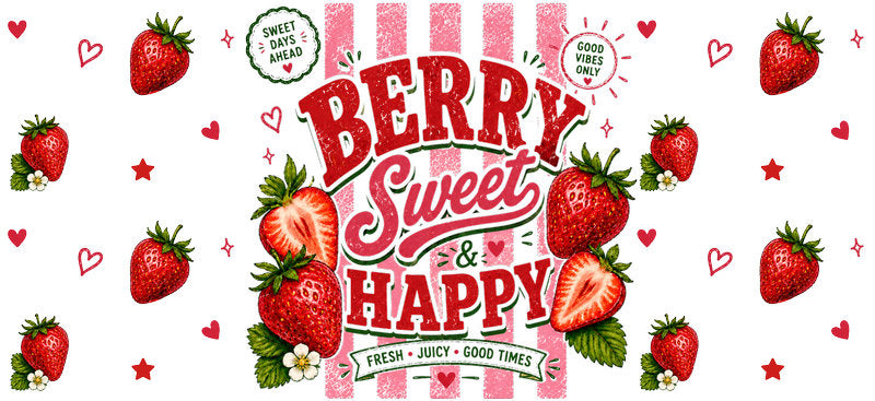KA-9775 berry sweet fruit uv dtf cup wrap for 16oz glass can fresh aesthetic design
