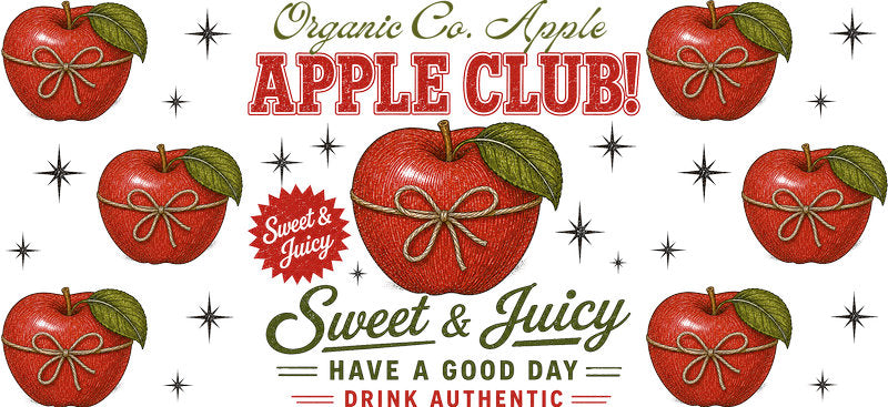 KA-9788 apple fruit uv dtf cup wrap for 16oz glass can fresh cup wrap design