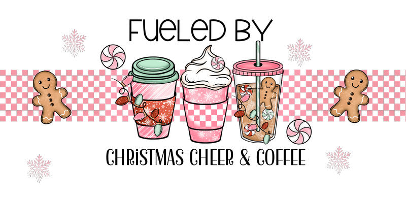 KA-9851 christmas coffee holiday UV DTF cup wrap for 16oz glass can winter drinkware decoration