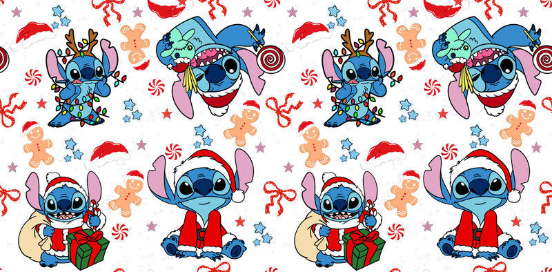 KA-9860 cute character christmas UV DTF cup wrap for 16oz glass can winter cup wrap design