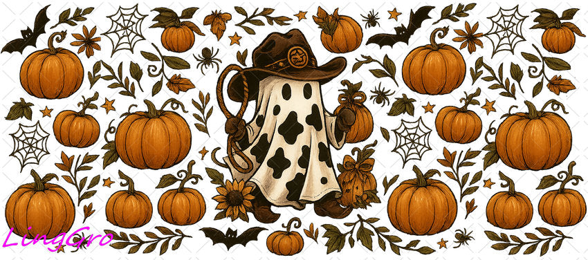 Halloween 16oz UV DTF TRANSFER Libbey Glass Can Cup Wrap-KA 1040