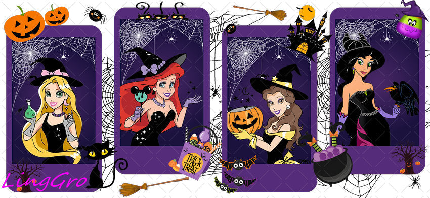 Halloween 16oz UV DTF TRANSFER Libbey Glass Can Cup Wrap-KA 1061