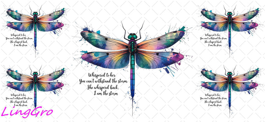 Dragonfly 16oz UV DTF TRANSFER Libbey Glass Can Cup Wrap-KA-124