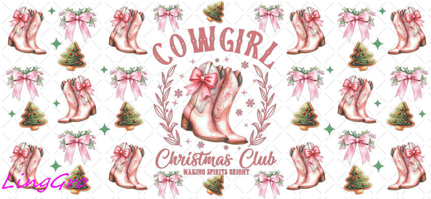 Christmas 16oz UV DTF TRANSFER Libbey Glass Can Cup Wrap-KA-1323