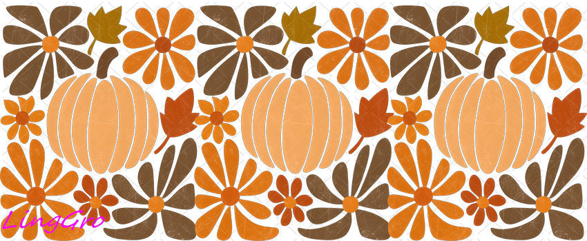 Fall 16oz UV DTF TRANSFER Libbey Glass Can Cup Wrap-KA-1393