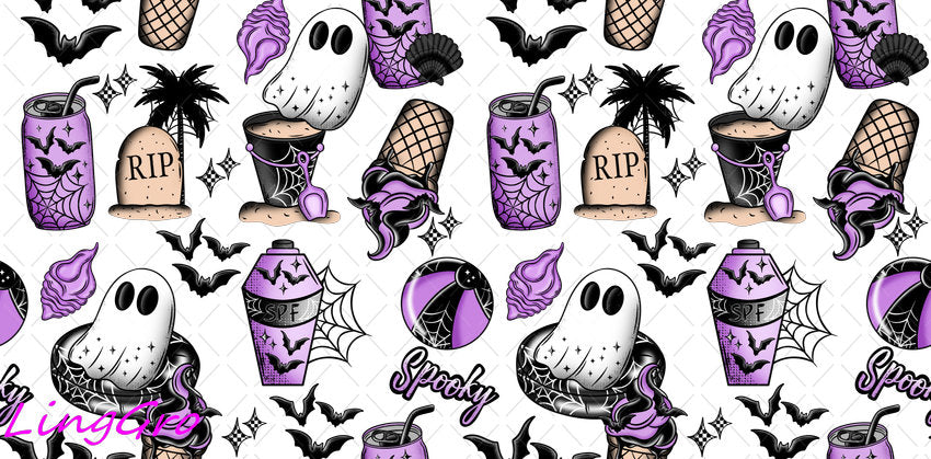 Halloween 16oz UV DTF TRANSFER Libbey Glass Can Cup Wrap-KA-1441