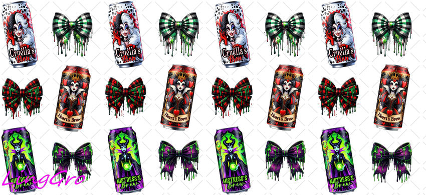 Halloween 16oz UV DTF TRANSFER Libbey Glass Can Cup Wrap-KA 1545