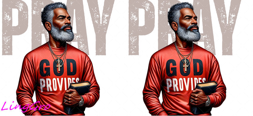 Afro Pray Black Man 16oz UV DTF TRANSFER Libbey Glass Can Cup Wrap-KA-189