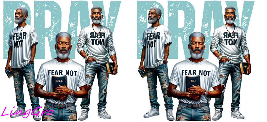 Afro Pray Black Man 16oz UV DTF TRANSFER Libbey Glass Can Cup Wrap-KA-191