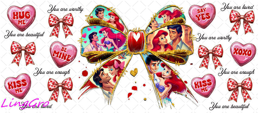 Valentine 16oz UV DTF TRANSFER Libbey Glass Can Cup Wrap-KA-2051