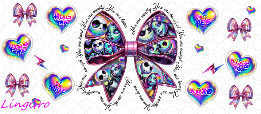 Valentine 16oz UV DTF TRANSFER Libbey Glass Can Cup Wrap-KA-2087