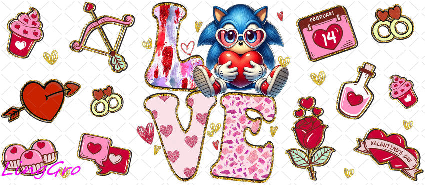 Valentine 16oz UV DTF TRANSFER Libbey Glass Can Cup Wrap-KA-2122