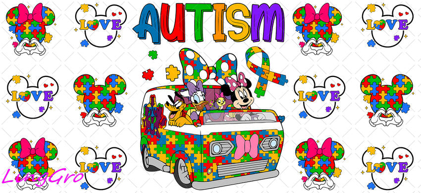 Autisum 16oz UV DTF TRANSFER Libbey Glass Can Cup Wrap KA-2183