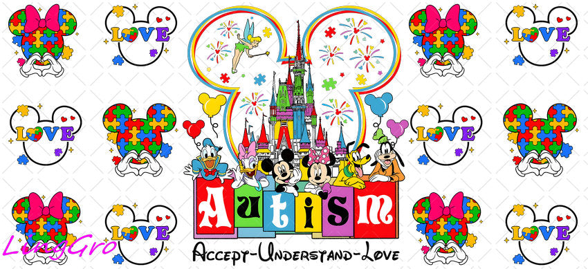 Autisum 16oz UV DTF TRANSFER Libbey Glass Can Cup Wrap KA-2184