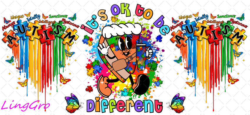 Autisum 16oz UV DTF TRANSFER Libbey Glass Can Cup Wrap KA-2195