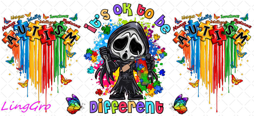 Autisum 16oz UV DTF TRANSFER Libbey Glass Can Cup Wrap KA-2199