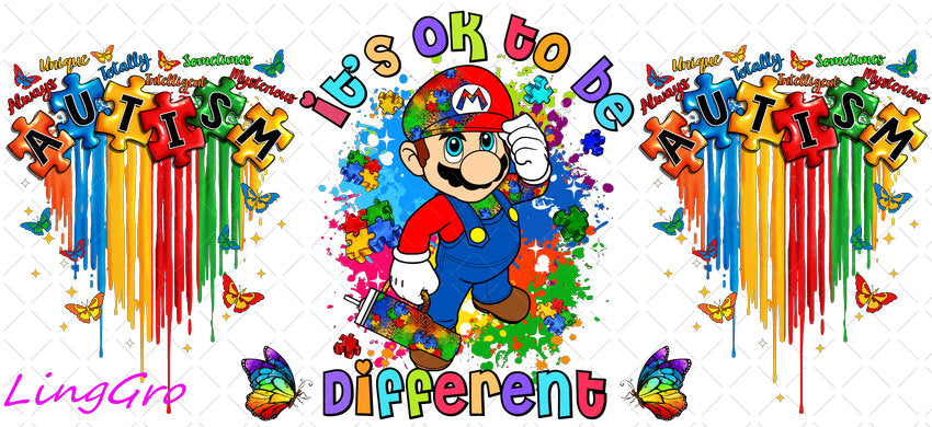 Autisum 16oz UV DTF TRANSFER Libbey Glass Can Cup Wrap KA-2205