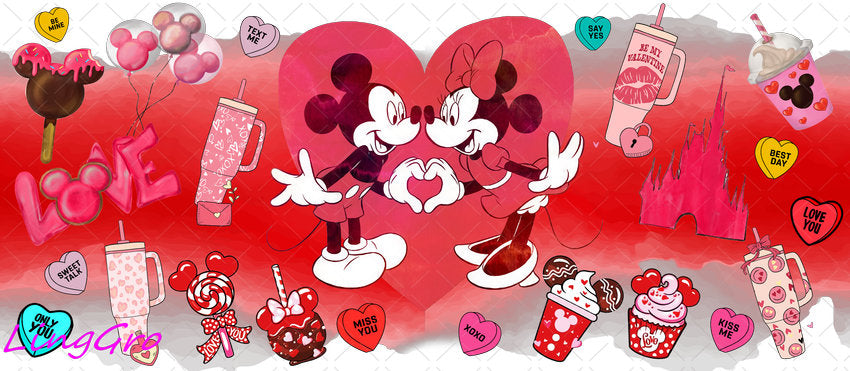 Valentine 16oz UV DTF TRANSFER Libbey Glass Can Cup Wrap-KA-2455