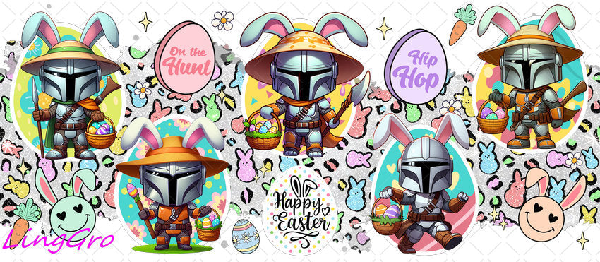 Star Wars Easter 16oz UV DTF TRANSFER Libbey Glass Can Cup Wrap-KA-2804