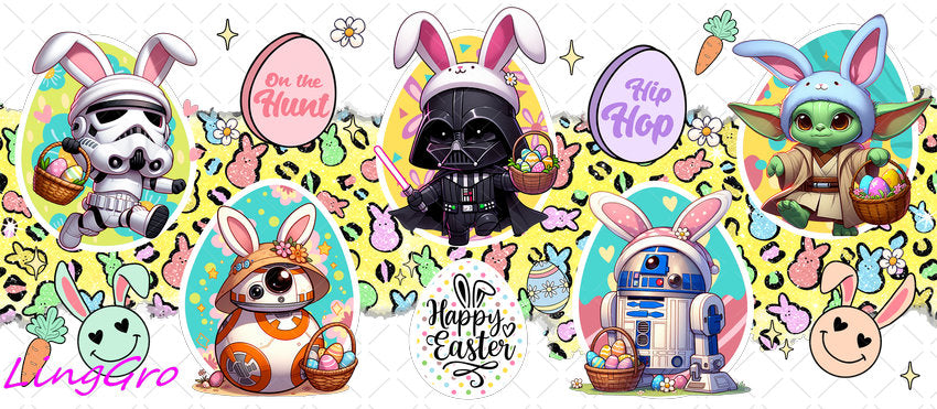 Star Wars Easter 16oz UV DTF TRANSFER Libbey Glass Can Cup Wrap-KA-2826