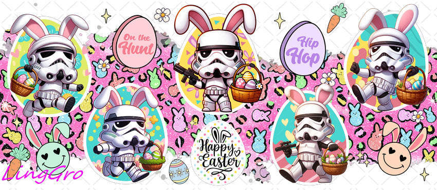 Star Wars Easter 16oz UV DTF TRANSFER Libbey Glass Can Cup Wrap-KA-2844