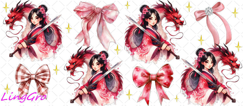 Disney Princess 16oz UV DTF TRANSFER Libbey Glass Can Cup Wrap KA-2984