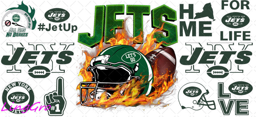 NFL 16oz UV DTF TRANSFER Libbey Glass Can Cup Wrap-KA-3189