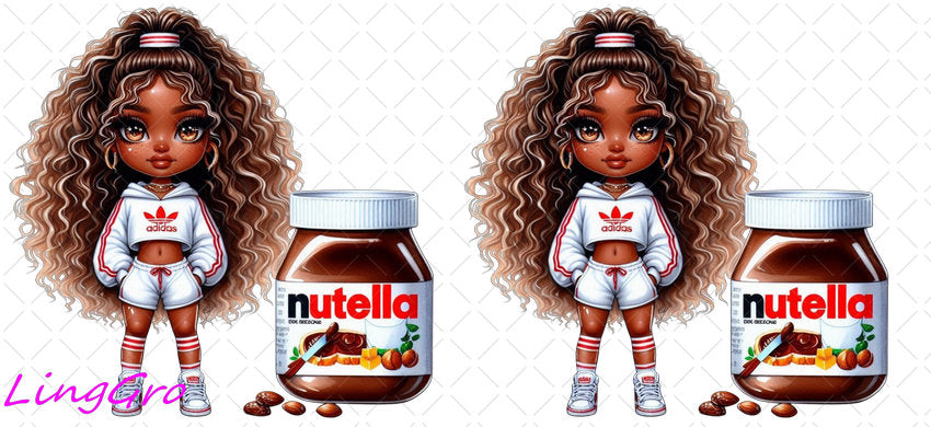 Afro Cute Black Girl 16oz UV DTF TRANSFER Libbey Glass Can Cup Wrap-KA-3252