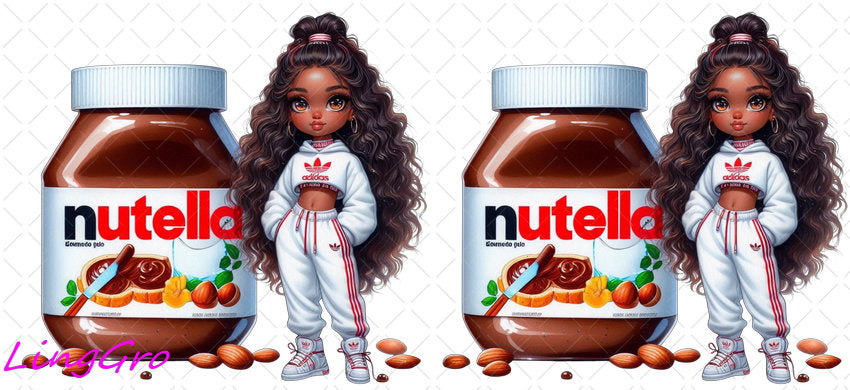 Afro Cute Black Girl 16oz UV DTF TRANSFER Libbey Glass Can Cup Wrap-KA-3254