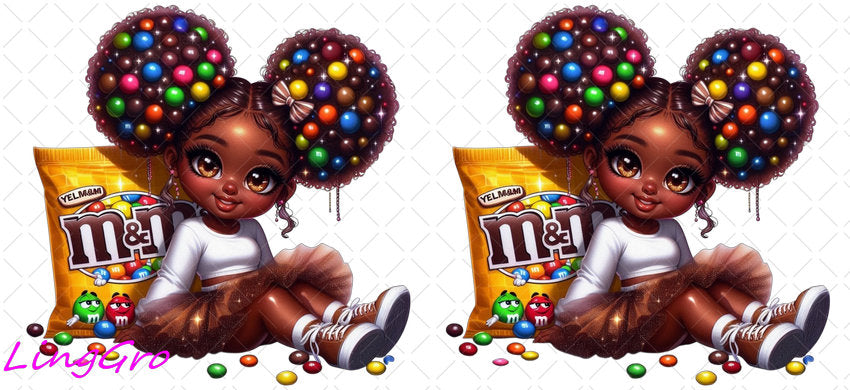 Afro Cute Black Girl 16oz UV DTF TRANSFER Libbey Glass Can Cup Wrap-KA-3261