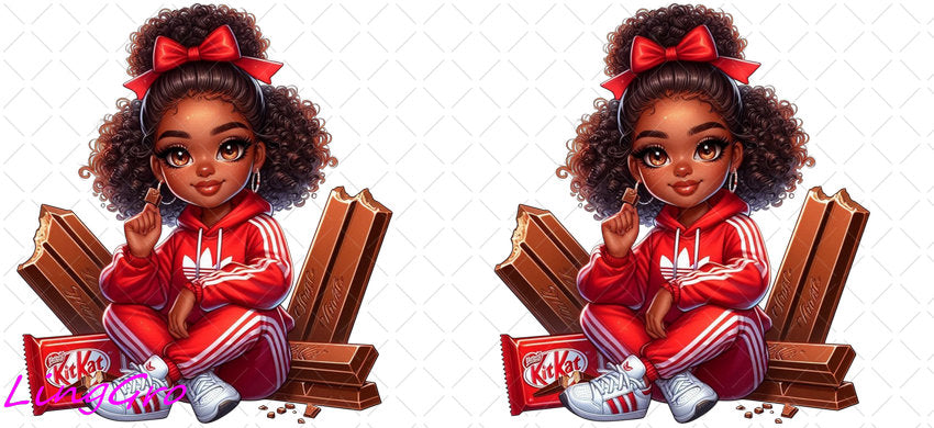 Afro Cute Black Girl 16oz UV DTF TRANSFER Libbey Glass Can Cup Wrap-KA-3264