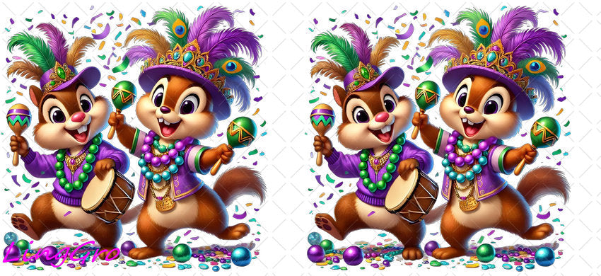 Mardi Gras 16oz UV DTF TRANSFER Libbey Glass Can Cup Wrap-KA-3306