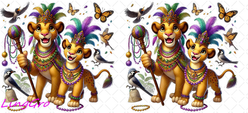 Mardi Gras 16oz UV DTF TRANSFER Libbey Glass Can Cup Wrap-KA-3307