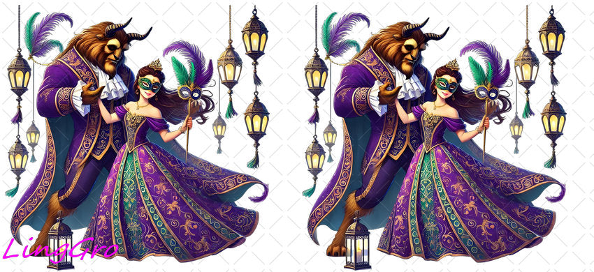 Mardi Gras 16oz UV DTF TRANSFER Libbey Glass Can Cup Wrap-KA-3308