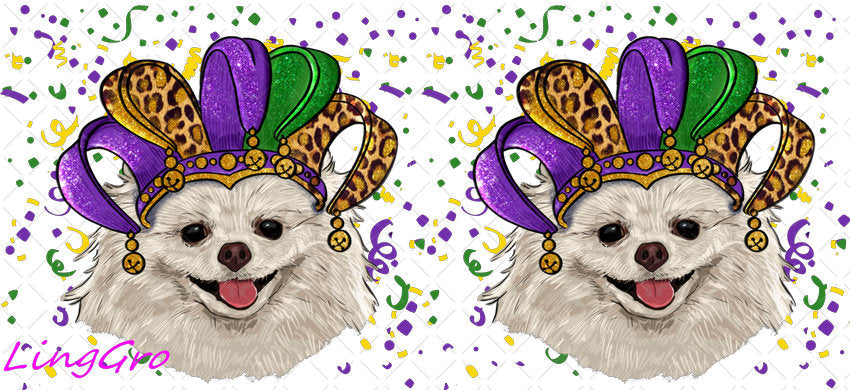 Mardi Gras 16oz UV DTF TRANSFER Libbey Glass Can Cup Wrap-KA-3369