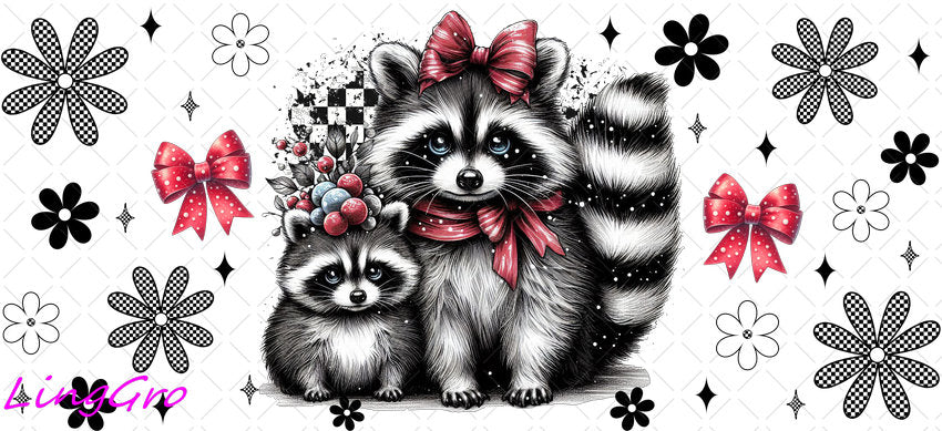 Animal Mom and Baby 16oz UV DTF TRANSFER Libbey Glass Can Cup Wrap-KA-3873