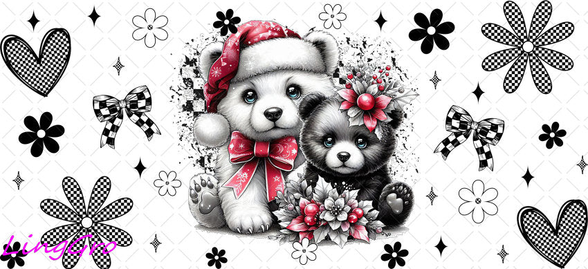 Animal Mom and Baby 16oz UV DTF TRANSFER Libbey Glass Can Cup Wrap-KA-3876