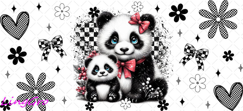 Animal Mom and Baby 16oz UV DTF TRANSFER Libbey Glass Can Cup Wrap-KA-3878