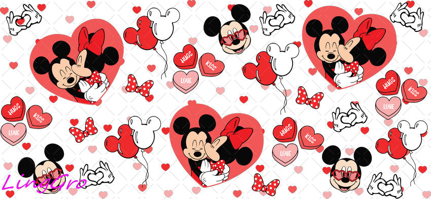 Valentine 16oz UV DTF TRANSFER Libbey Glass Can Cup Wrap KA-3911