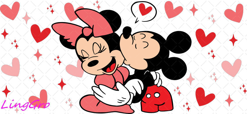 Valentine 16oz UV DTF TRANSFER Libbey Glass Can Cup Wrap KA-3918