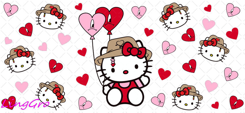 Valentine 16oz UV DTF TRANSFER Libbey Glass Can Cup Wrap KA-3919