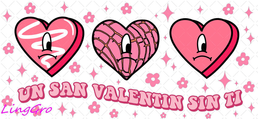 Valentine 16oz UV DTF TRANSFER Libbey Glass Can Cup Wrap KA-3921