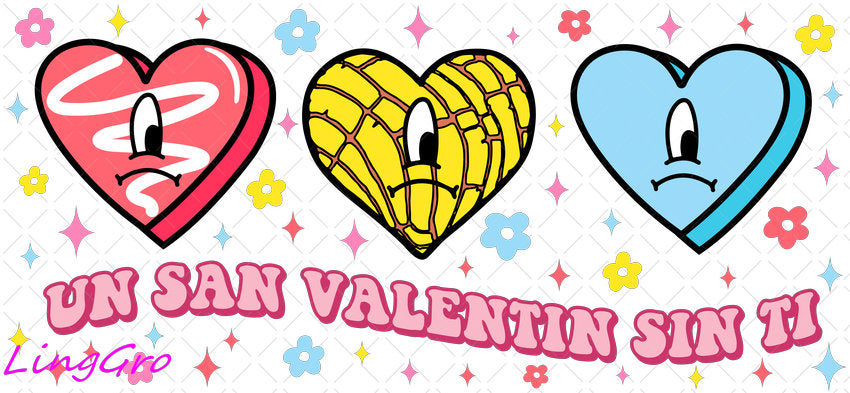 Valentine 16oz UV DTF TRANSFER Libbey Glass Can Cup Wrap KA-3927